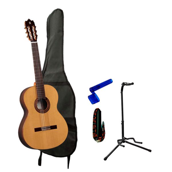 Combo Alhambra IBERIA ZIRICOTE Guitarra + Base, estuche y accesorios