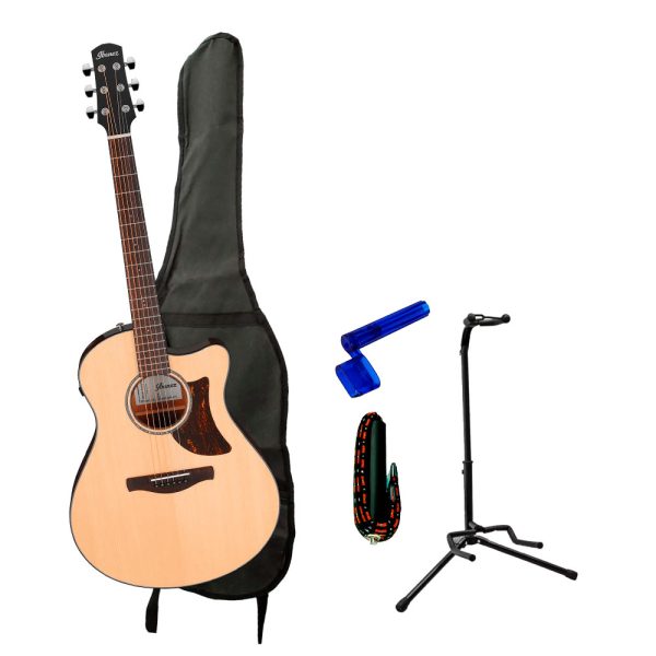 Combo Ibanez AAM300CE-NT Guitarra + Base, estuche y accesorios