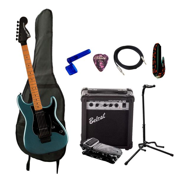 Combo Fender SQ CONTEMPORARY STRAT Guitarra + Amplificador, Base y Accesorios