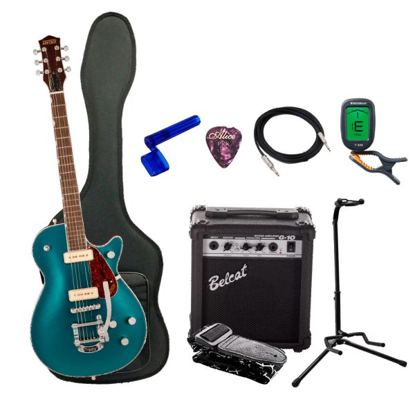 Combo Gretsch G5210T-P90 Guitarra + Amplificador, Base y Accesorios