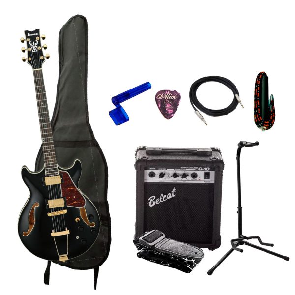 Combo Ibanez AMH90-BK Guitarra + Amplificador, Base y Accesorios
