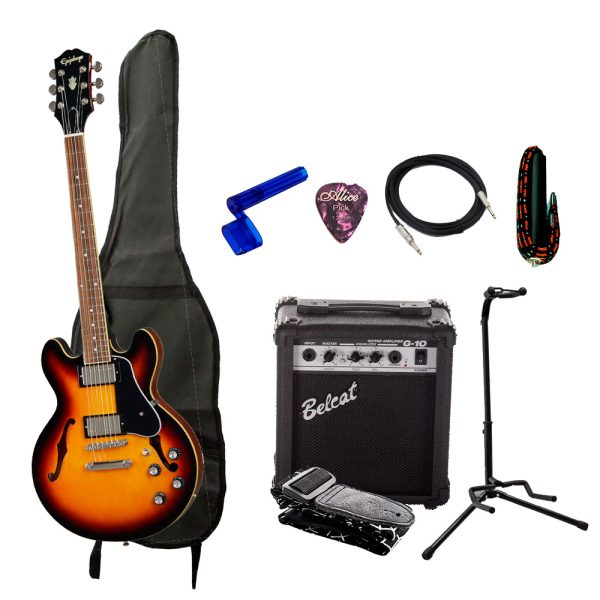 Combo Epiphone IGES339VSNH1 Guitarra + Amplificador, Base y Accesorios