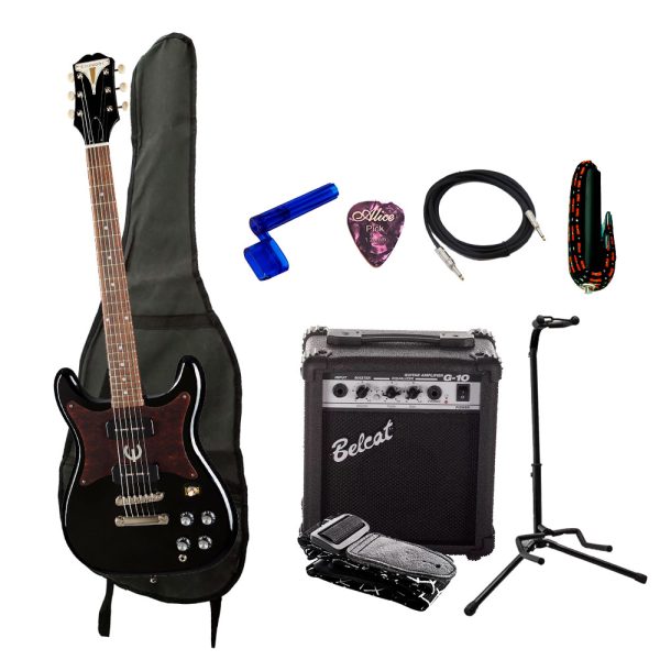 Combo Epiphone EOWLEBNH1 Guitarra + Amplificador, Base y Accesorios