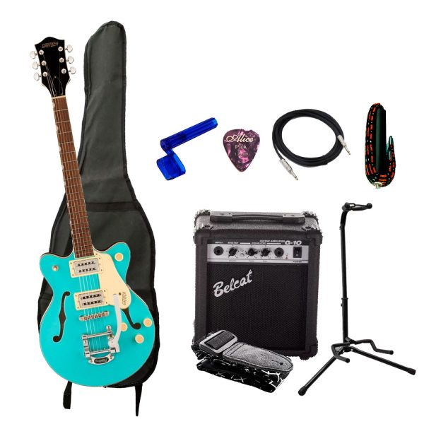 Combo Gretsch G2655T Guitarra + Amplificador, Base y Accesorios