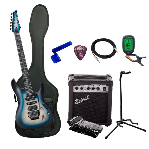 Combo Ibanez JIVAJR-DSE Guitarra + Amplificador, Base y Accesorios