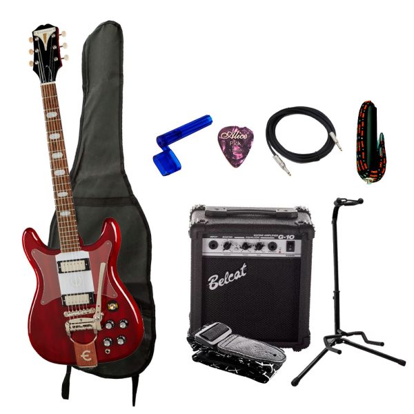 Combo Epiphone EOCCCHNH1 Guitarra + Amplificador, Base y Accesorios