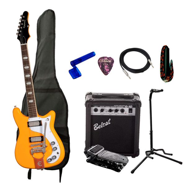 Combo Epiphone EOCRCCCNH3 Guitarra + Amplificador, Base y Accesorios