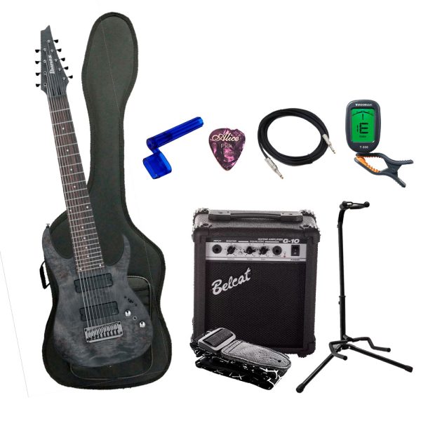 Combo Ibanez RG9PB-TGF Guitarra + Amplificador, Base y Accesorios
