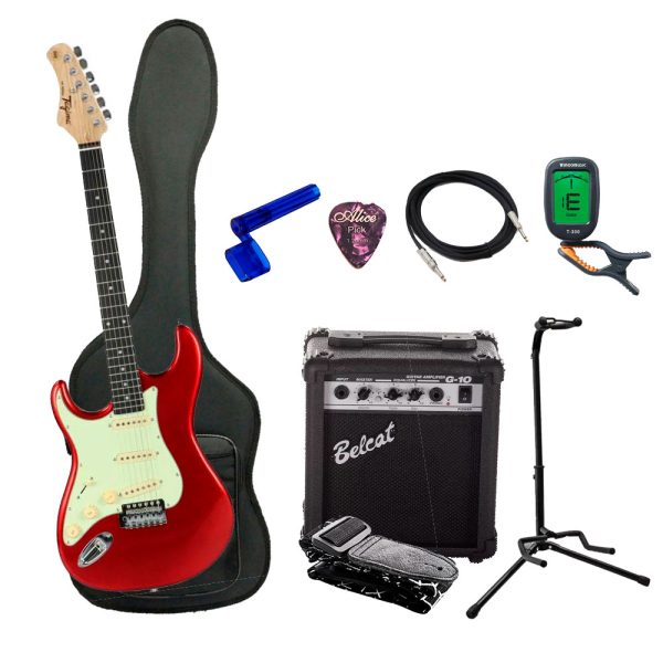 Combo Tagima TG-500 LH CA D/MG Guitarra + Amplificador, Base y Accesorios