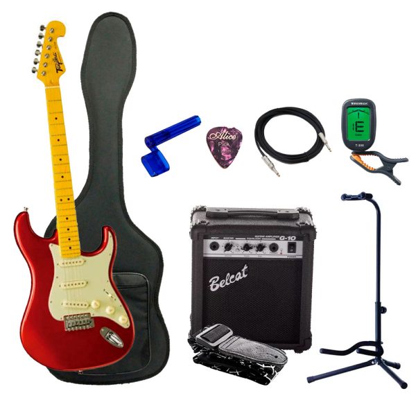 Combo Tagima TG-530 MR L/AWH Guitarra + Amplificador, Base y Accesorios
