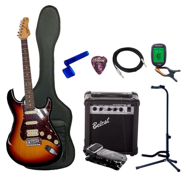 Combo Tagima TG-540 SB D/TT Guitarra + Amplificador, Base y Accesorios