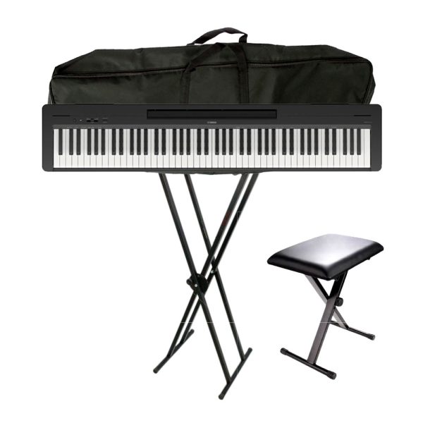 Combo Yamaha P-145 Piano + Silla, base y estuche