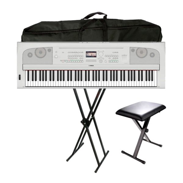 Combo Yamaha DGX-670 WH Piano + Silla, base y estuche