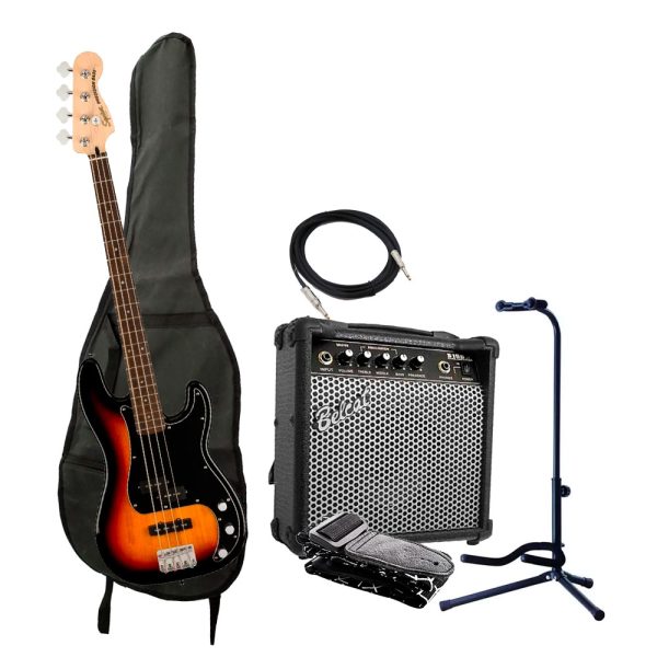Combo Fender PK PJ LRL 3TS R15 Bajo + Amplificador base y accesorios