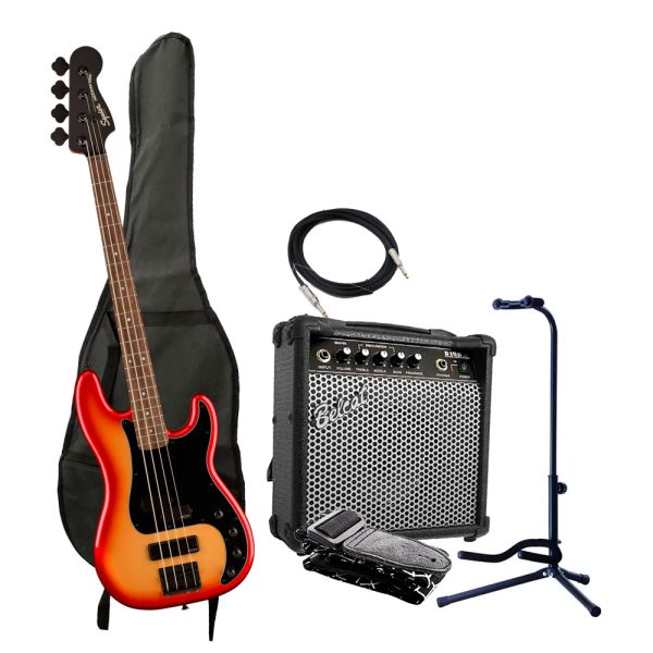 Combo Fender Sq Contemporary Precision Bajo + Amplificador base y accesorios