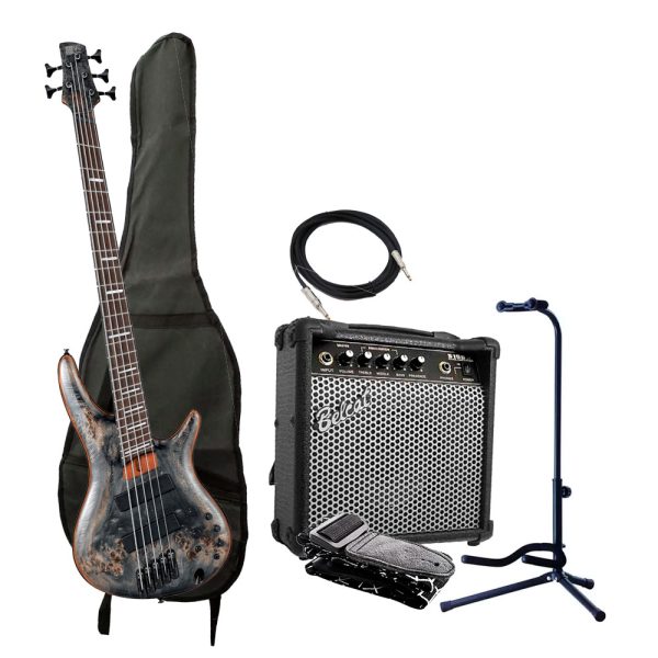 Combo Ibanez SRMS805-DTW Bajo + Amplificador base y accesorios