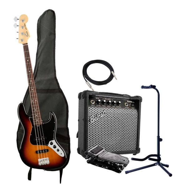 Combo Fender PLAYER JAZZ BASS Bajo + Amplificador base y accesorios