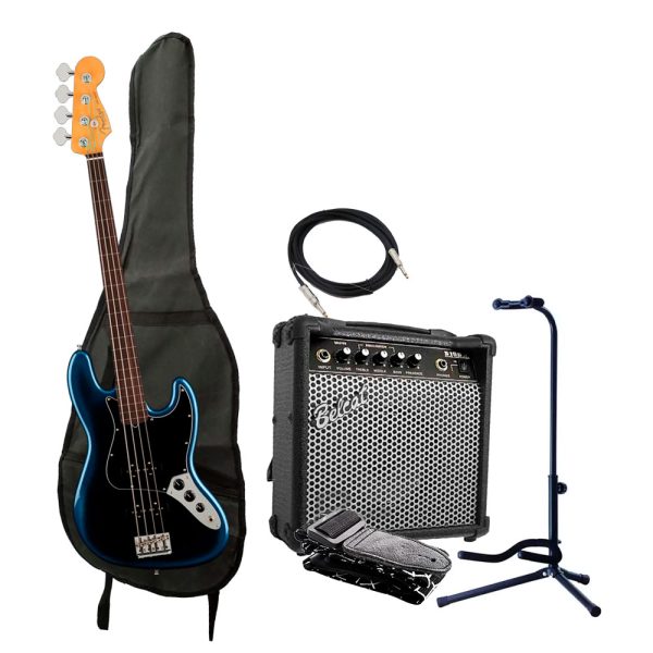 Combo Fender A PROFESSIONAL II JB FRETLESS Bajo + Amplificador base y accesorios