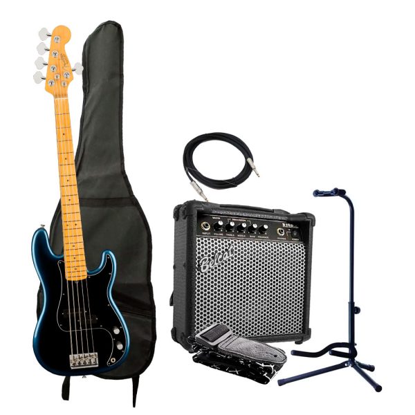 Combo Fender American Professional II P Bass V Bajo + Amplificador base y accesorios