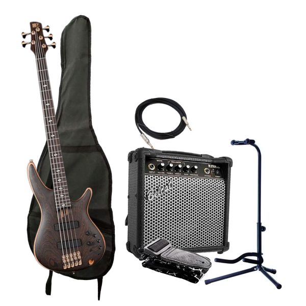 Combo Ibanez SR5005-OL Bajo + Amplificador base y accesorios