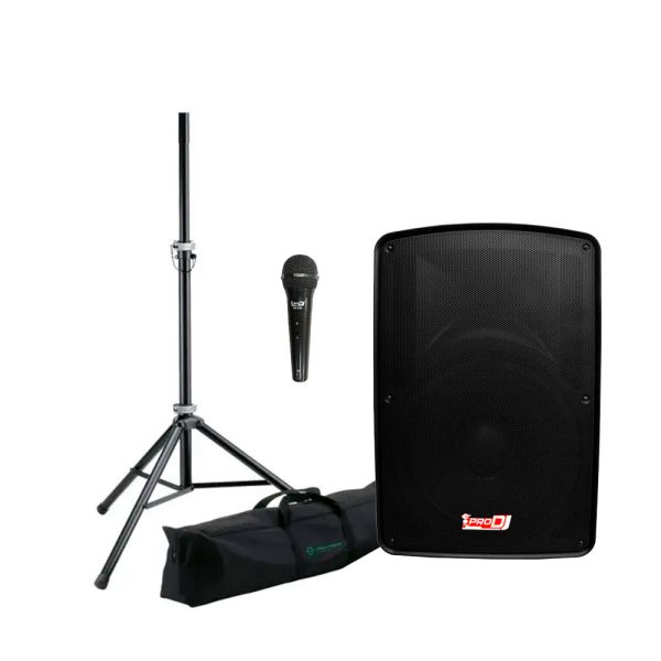 Combo Pro dj PSH15A-BT Cabina + Base y estuche